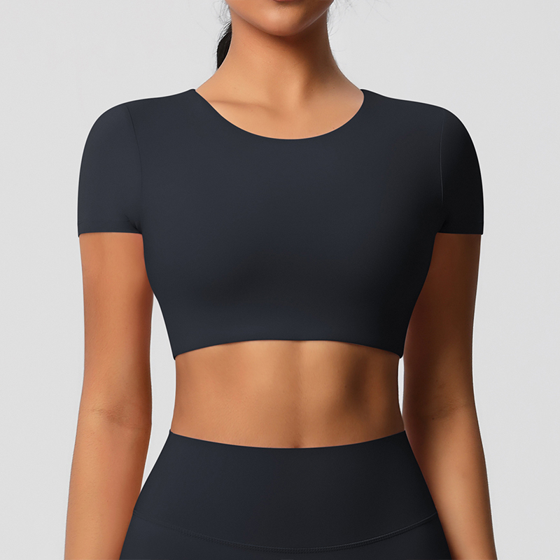 Crop manches courtes-noir