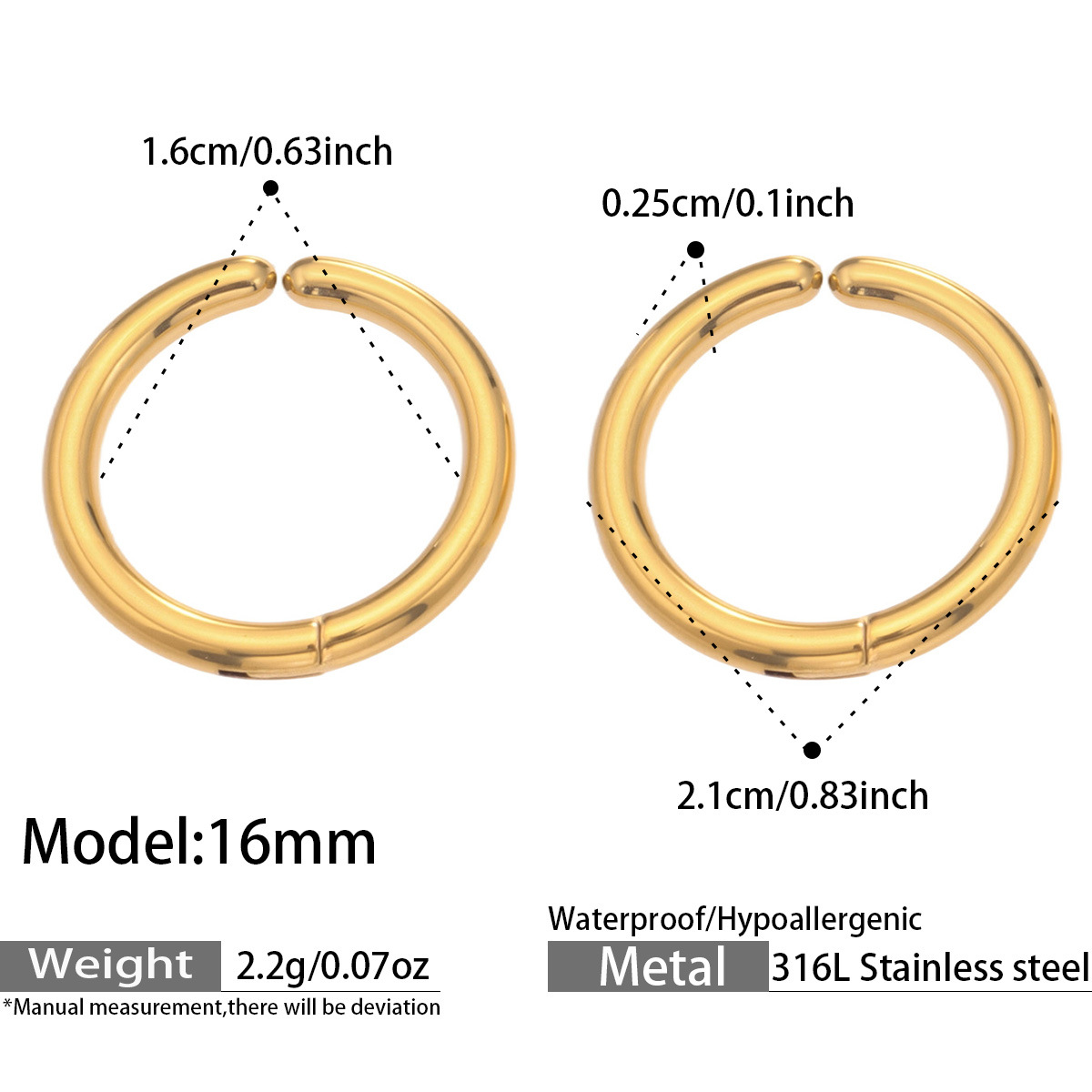 Gold 16mm