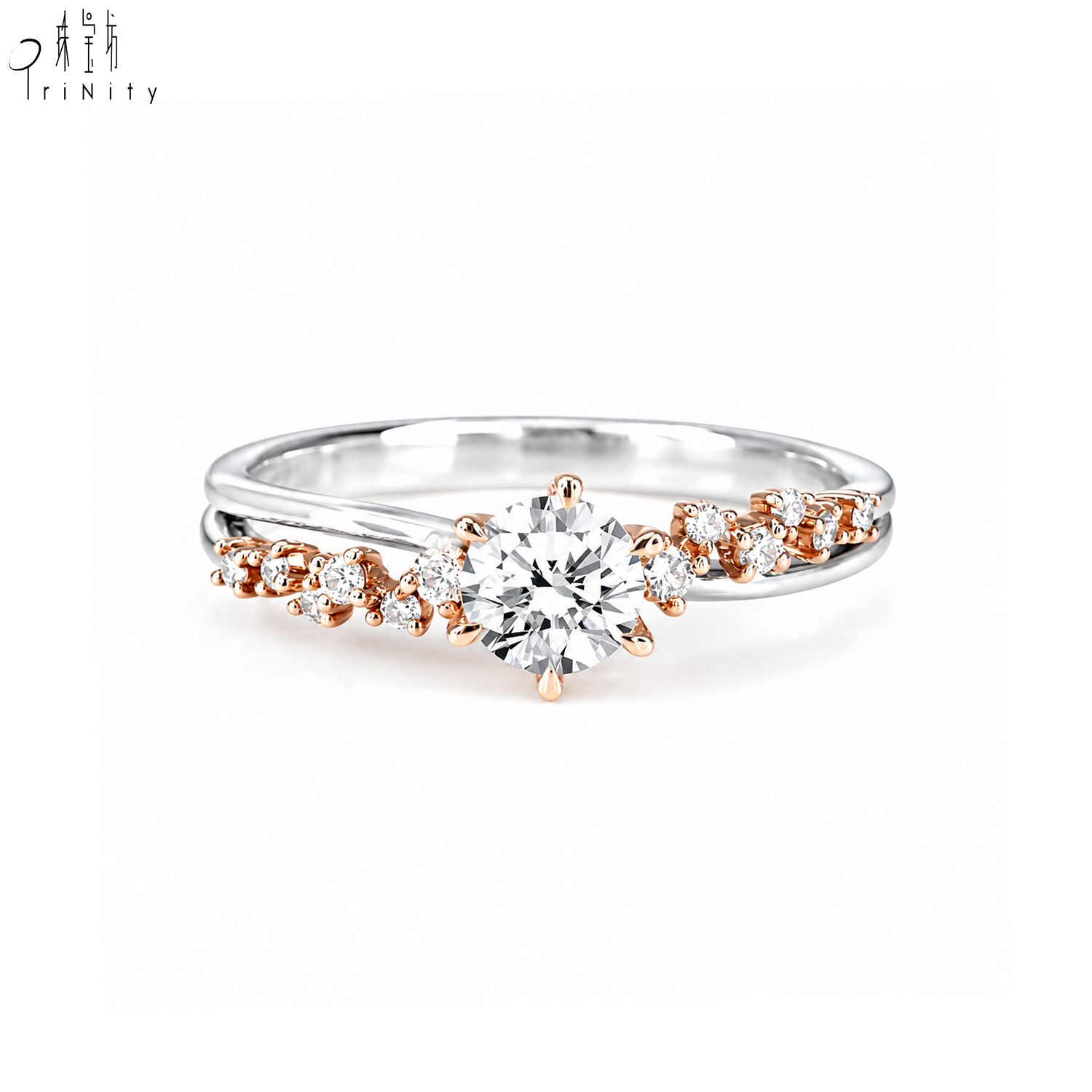 18K White Gold Rose Gold