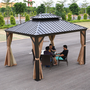 <strong>Gazebos</strong> New Design Luxury Round <strong>Gazebo</strong> Pavilion Waterproof Anti-UV Poly Roof Garden Round <strong>Gazebo</strong> with Aluminium Frame PC Board - Product Image 4