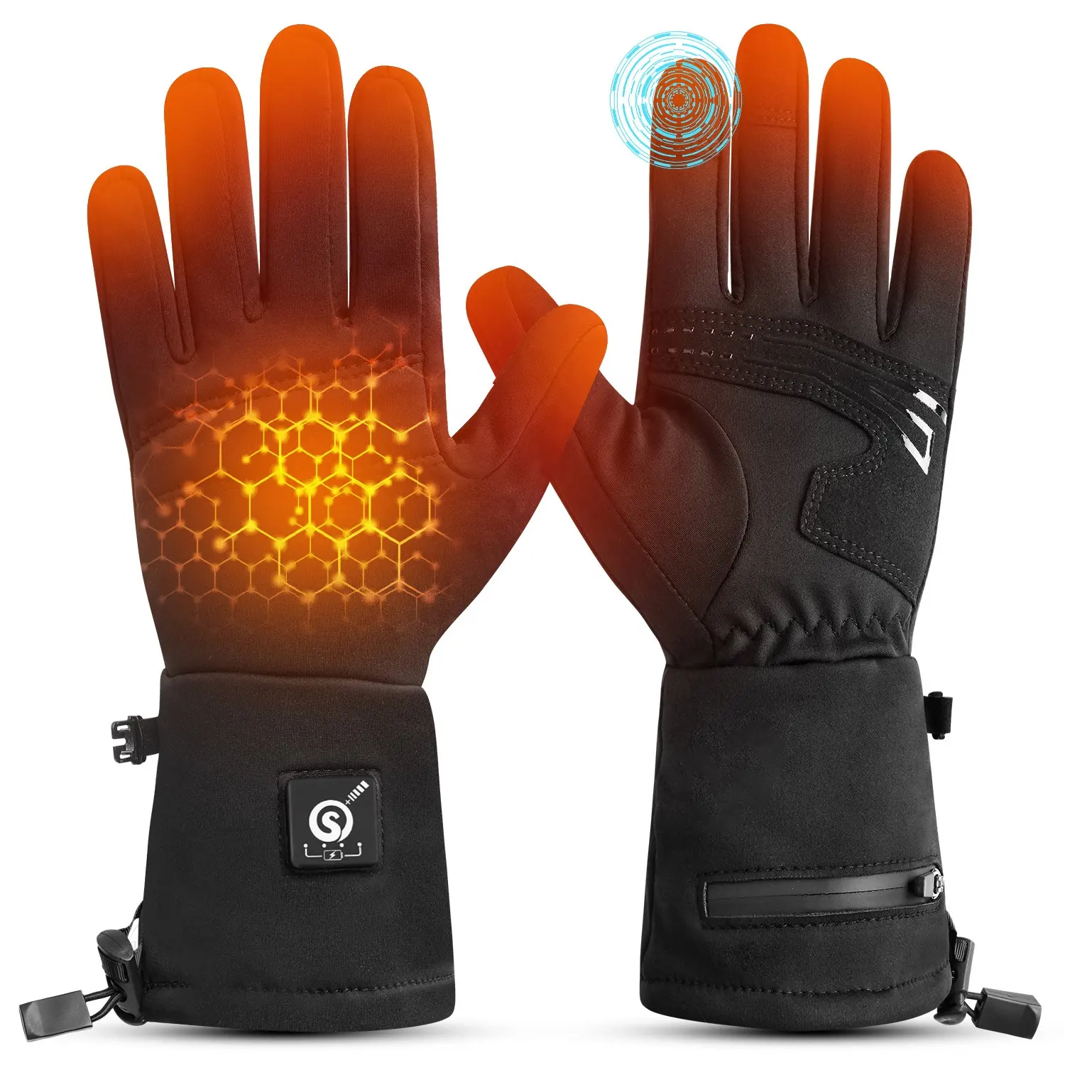 Winter Thermal Sports Atmungsaktive dünne elektrische Batterie Heizung Voll finger Wasserdichte Motorrad Fahrrad Fahrrad handschuhe