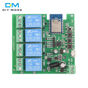 Tuya Smart Wifi Motor Switch Module DC7-32V RF 433 radiocomando 4 canali relè di Inching per Alexa Google Home