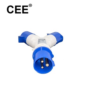Conector múltiple e industrial de 2 vías, divisor de enchufe de 2 vías CEE 16a 220v 2p + e - Product Image 3