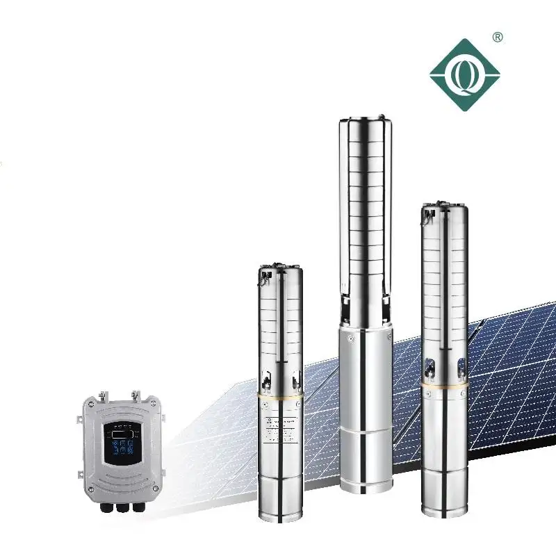 QQPUMP Q4ssc7-79-110-1500 üretici 201 paslanmaz çelik yüksek basınç 1.25 inç derin kuyu güneş dalgıç su pompası sistemi