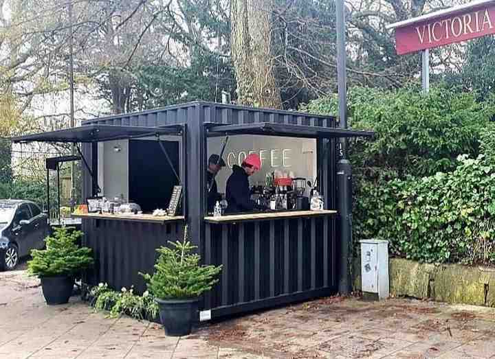 ทำในประเทศจีน10ฟุตการจัดส่งสินค้าคอนเทนเนอร์ปรับปรุงร้านกาแฟบูธขายด่วน