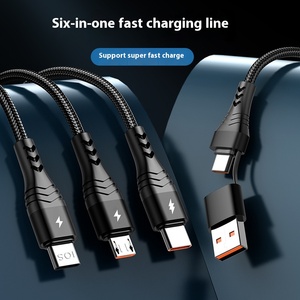 Sınır ötesi yeni PD 5 in 1 süper hızlı şarj hattı için Huawei için Samsung Apple cihazlar için 5A tip-c kulaklık ile TPE ceket - Product Image 3