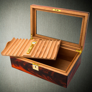 High-end Double Layers Cigar <strong>Humidor</strong> With Glass Window and Lock Lubinski Cigar <strong>Humidor</strong> - Product Image 2