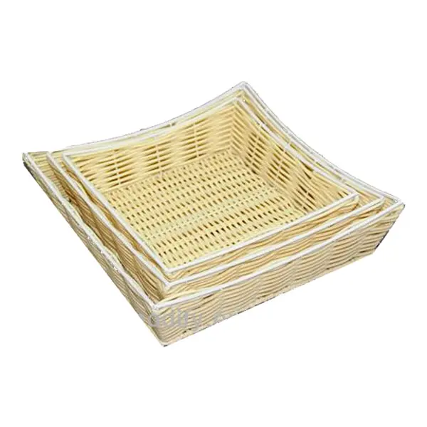 Cesta de rattan quadrada para confeitaria, recipiente quadrado para doces, decoração de casa