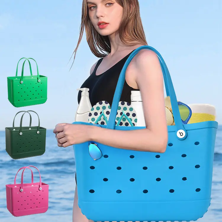 Bolso grande de playa de silicona para mujer, bolsa de playa de EVA, gran oferta