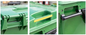 660L 1100L açık büyük kapasiteli plastik geri dönüşüm büyük çöp çöp çöp konteyneri ile tekerlek çöp kutuları - Product Image 6