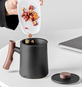 中国现代陶茶杯，带浸泡器和盖子日式陶瓷陶瓷茶杯绿茶杯 - Product Image 4