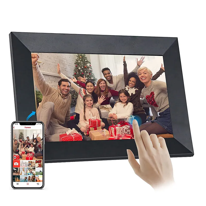 Cadre photo numérique WIFI 10.1 pouces IPS FRAMEO avec écran tactile LCD