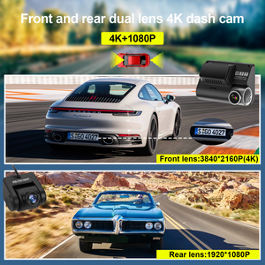 V55仪表盘摄像头4k + 1080车载摄像头车载dvr，带wifi 4k仪表盘摄像头2通道双镜头仪表盘摄像头前后4k仪表盘摄像头
