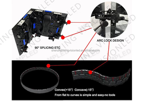 Новое поступление, P3.9 500x1000 мм изогнутый наружный светодиодный дисплей Сертифицированный CE вертикальный светодиодный дисплей IP65 водонепроницаемый видео стеновые панели - Product Image 5