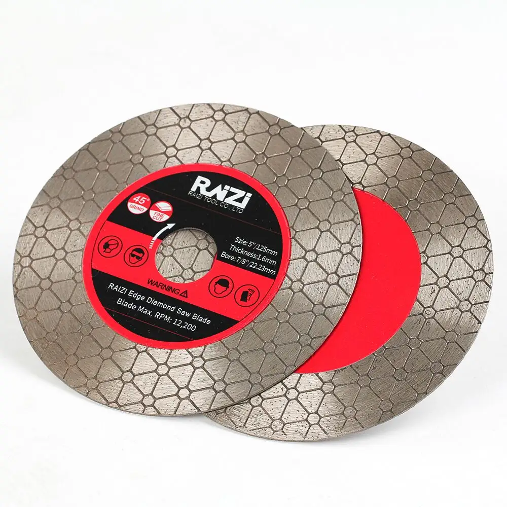 Raizi 5 pouces 125mm 45 degrés meulage céramique porcelaine coupe-carreaux lame de scie diamant disque de meulage