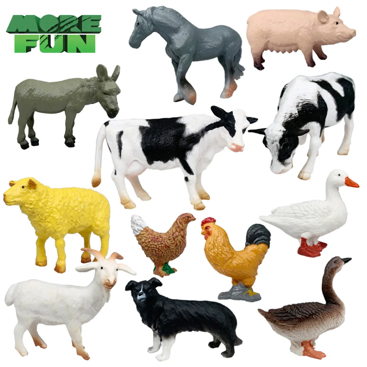 MINI figuritas de animales de PVC con diseño de Fram, juguetes de animales respetuosos con el medio ambiente, 12 unidades