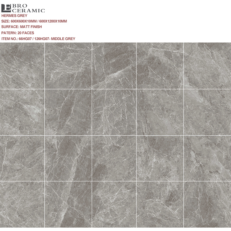 Ebro grey marble look matt surface living room floor tile hot sell high quality rustic tiles and marble floor