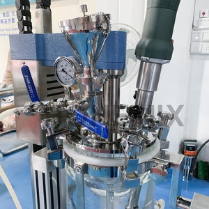 เฟสเดียว5L/10L Lab เครื่องสำอางแก้วเครื่องปฏิกรณ์ครีม Homogenizing ผสมอิมัลชันห้องปฏิบัติการสูญญากาศผสมอิมัลชัน - Product Image 4
