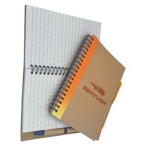 Wholesale Eco Spirall Kraft Paper <strong>Notebook</strong> <strong>With</strong> Pen Custom Kraft <strong>Notebook</strong> Journal - Product Image 6