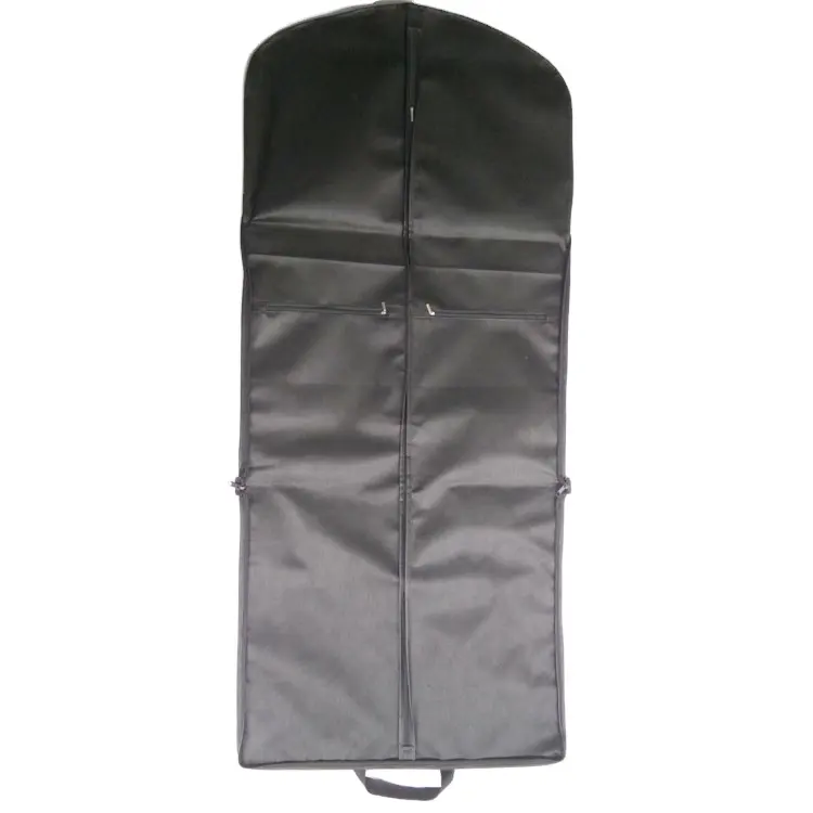 Sac à trois volets en nylon avec logo personnalisé sac de costume pour homme housse de transport pliable avec deux pochettes à fermeture éclair pour toggery vêtements