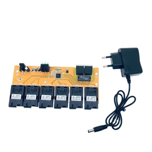 6F2Eファイバーメディアコンバーター6FO2LAN6SC2Eファストイーサネット10/100Mスイッチ6SC20KM 2 UTPRJ45電源付き光PCBAボード - Product Image 6