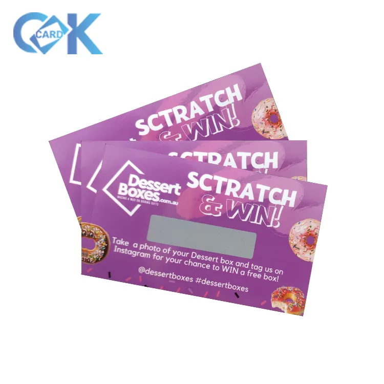 La Produzione di Massa di buona Qualità di Carta Scratch Off Win Carte per la Promozione