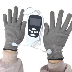 Silber faser Physiotherapie Leitfähiger Doppel massage handschuh für elektronisches Puls massage gerät <span class=keywords><strong>TENS</strong></span> EMS Physiotherapie gerät - Product Image 1