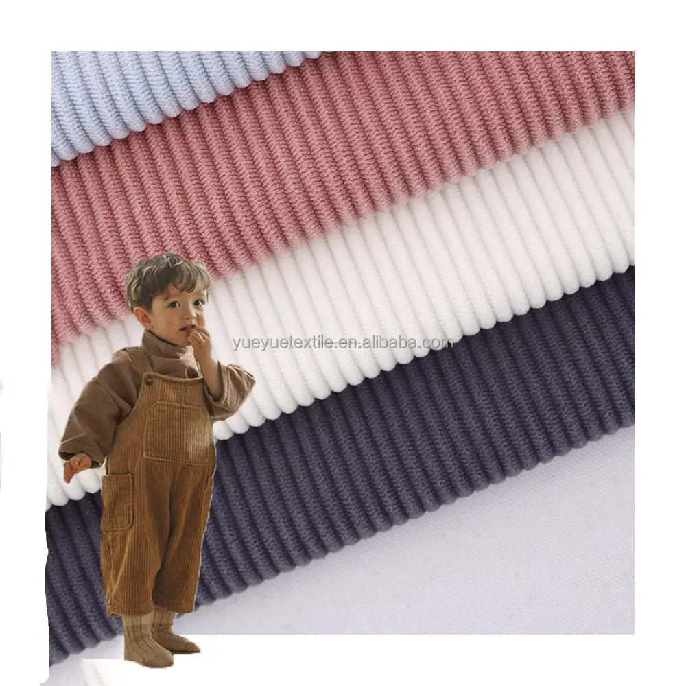 Productos en stock 18W dos tonos suave y amigable microfibra chico niño ropa textil estiramiento bebé Wale tela de pana
