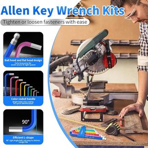 9 adet metrik Allen anahtarı takım, renk kodlu Hex anahtar, 1.5-10MM kaymaz uzun top End altıgen anahtar Set - Product Image 6