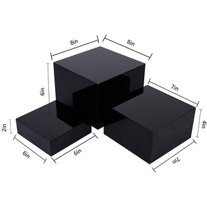 China Lieferant Großhandel Custom Black Acryl Cube Display Nesting Riser mit hohlen Böden - Product Image 4