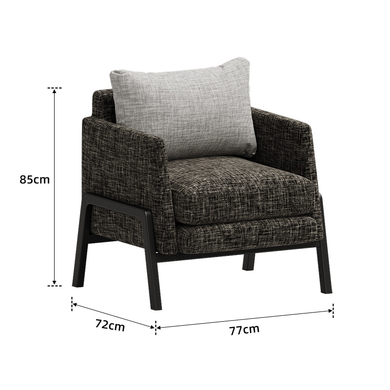 Fauteuil canapé gris foncé (coton et lin doux pour la peau)