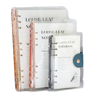 Kinh doanh bán buôn PVC máy tính xách tay trong suốt 3 kích cỡ (A5 B5) Vòng chất kết dính Loose-Leaf xoắn ốc chỉ số cho Lưu ý chụp Trường Nhật ký - Product Image 1
