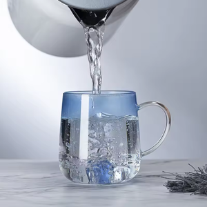 400ml Transparent High Borosilicate Glass <strong>Love</strong> <strong>Cup</strong> with 3D Gradient Color Mugs New Design for Coffee Hand Washed - Product Image 4