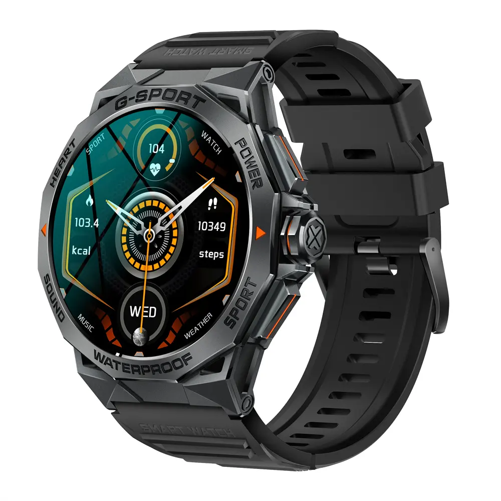 OEM Presión arterial Ritmo cardíaco Deporte Relojes Smartwatch Detección Pulsera Bt Llamada Sangre Oxígeno Amoled Reloj inteligente K62