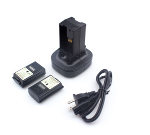 2パック3600mAh充電式バッテリーパックデュアル充電ステーションドック付きXbox 360コントローラー用 - Product Image 1