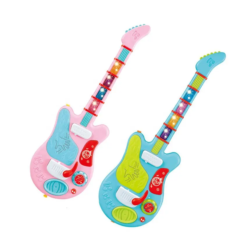 Chitarra rock multifunzionale gioca a induzione giocattolo musicale elettrico per bambini chitarra strumento musicale giocattolo per bambini con luce e musica