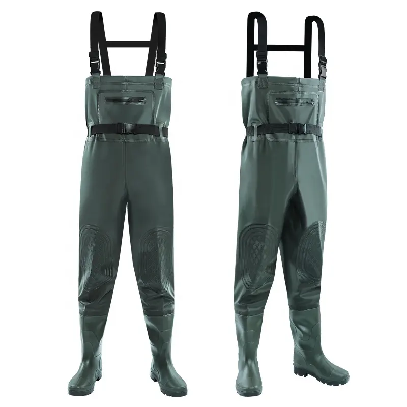 Pantalon de pêche imperméable en PVC de haute qualité Tissu polyester respirant Personnalisé Neutre Fabricant Ventes directes