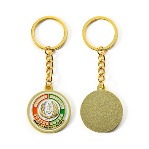 定制软珐琅小圆形可雕刻金色金属钥匙扣手提袋 - Product Image 2