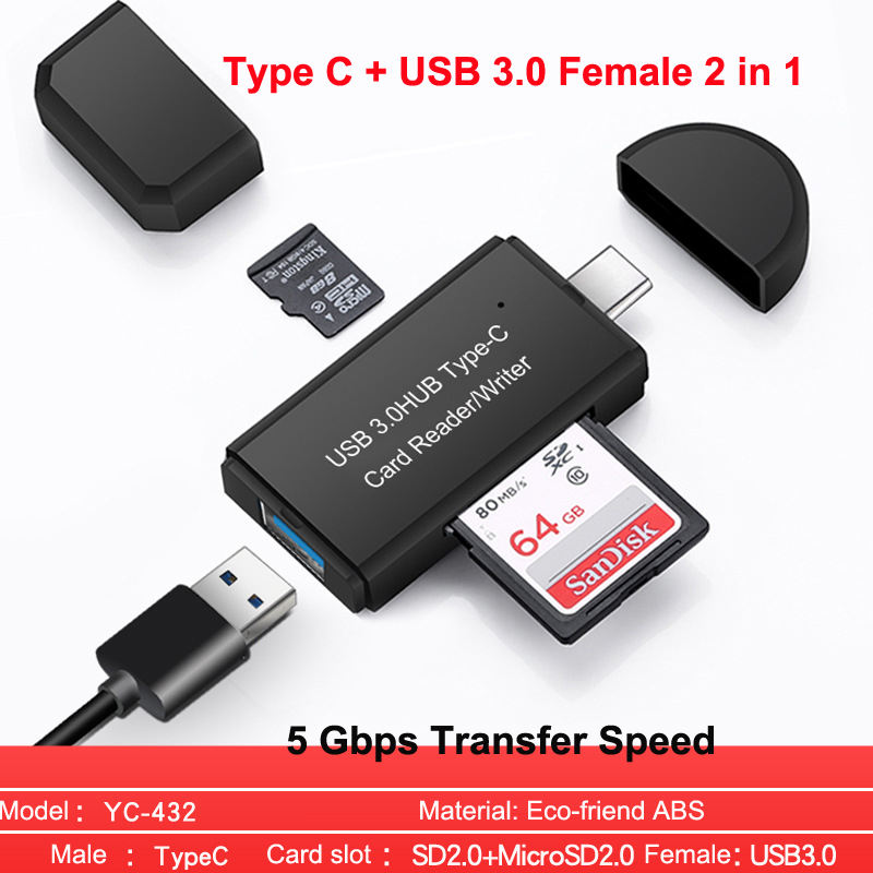Tipo C + USB 3,0 F 2 en 1