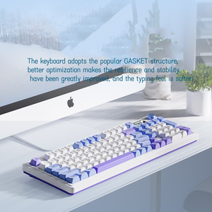 Teclado mecánico inalámbrico para juegos, interruptores de teclado de dientes azules Rgb intercambiables en caliente, recargables con perillas multifunción - Product Image 2