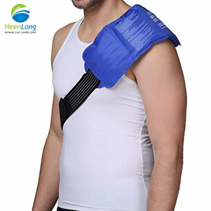 Pak es dapat digunakan kembali dengan sabuk Gel es, bungkus pertolongan pertama lutut bahu pak dingin panas untuk menghilangkan nyeri leher
