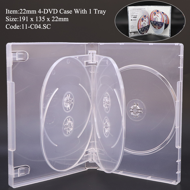 C05:22mm Boîtier 5 DVD Transparent