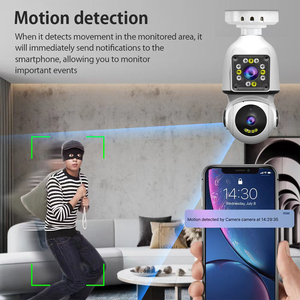2 Мп лампа WiFi камера с двойным объективом домашний смартфон v360pro сетевая камера безопасности с сигнализацией обнаружения человека - Product Image 6
