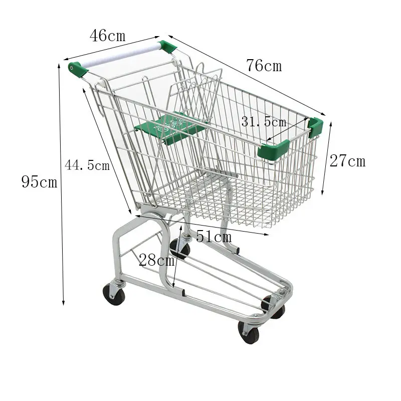 American Style High Quality Heavy Duty Supermarket Shopping Trolley Supermarket Shopping Trolley Cart