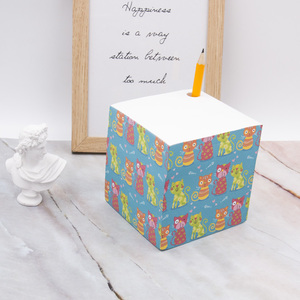 400 hojas de color estándar europeo Memo/Bloque de papel/anuncio de impresión completa nota pegajosa en caja de plástico - Product Image 6