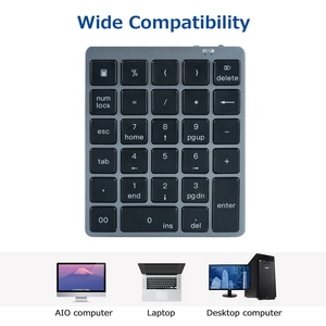 28 Keys Wireless <strong>Numeric</strong> <strong>Keyboard</strong> Financial Accounting Office <strong>Keyboard</strong> BT+USB Dual-mode Connection Built-in Lithium Battery - Product Image 2