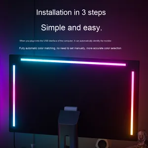 卸売カラフルなRGBスクリーン流れる光コンピュータ雰囲気ランプLEDライトストリップ音声制御付きルーム用 - Product Image 1
