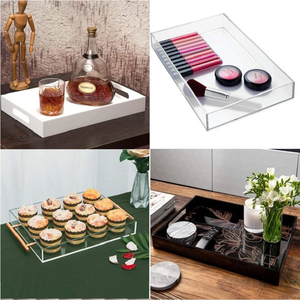 Ce认证亚克力托盘定制紫外印刷透明萤石商业展示食品托盘 - Product Image 6