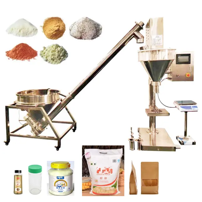 Automatic Stand Pouch Gusset Bag Auger Powder Filling And Sealing Machine Line