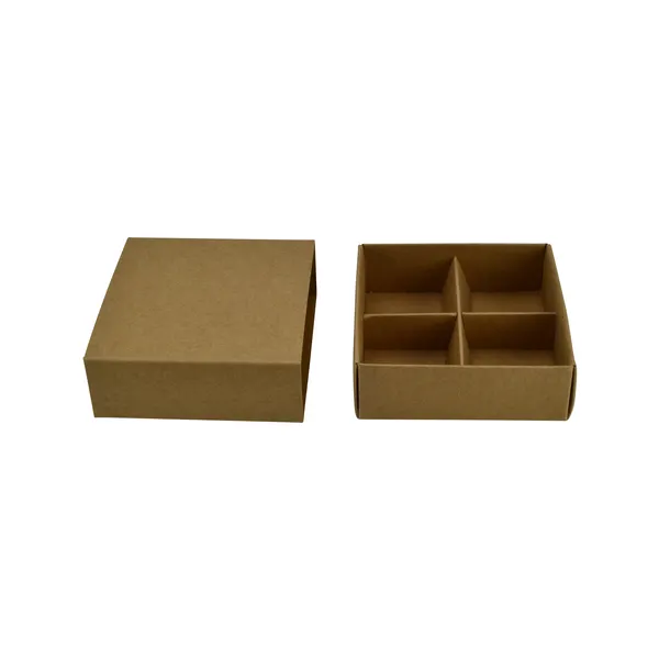 Caixa De Embalagem De Presente De Comida De Papel Kraft Material Reciclado Caixas De Embalagem De Trufas De Chocolate caixa kraft com divisor tuck top